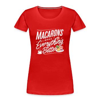 Amateurs de macarons Macarons français - T-shirt bio Premium Femme - rouge - Devant - Mia (176cm)