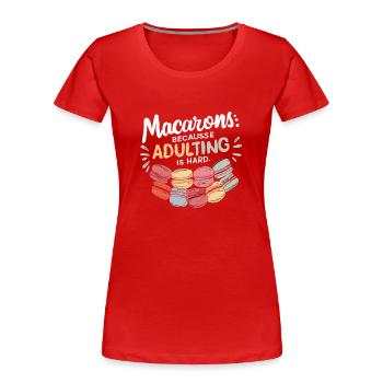 Amateurs de macarons Macarons français - T-shirt bio Premium Femme - rouge - Devant - Mia (176cm)