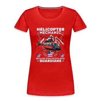 Hubschrauber-Mechaniker Wächter-Stolz - Frauen Premium Bio T-Shirt - Rot - Vorne - Mia (176cm)