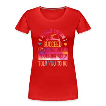 Pilates Instructor Teacher - Women's Premium Organic T-Shirt - red - Front - Mia (176cm)
