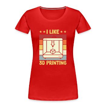 3D Drucker 3D Druck - Frauen Premium Bio T-Shirt - Rot - Vorne - Mia (176cm)