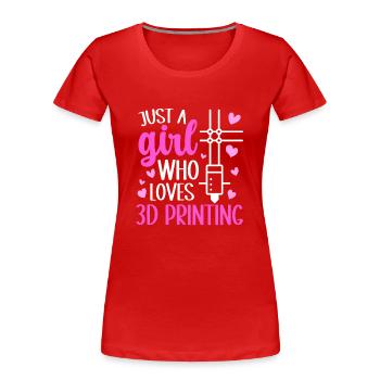3D Drucker 3D Druck - Frauen Premium Bio T-Shirt - Rot - Vorne - Mia (176cm)