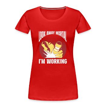 Schweißer Schweißen - Frauen Premium Bio T-Shirt - Rot - Vorne - Mia (176cm)