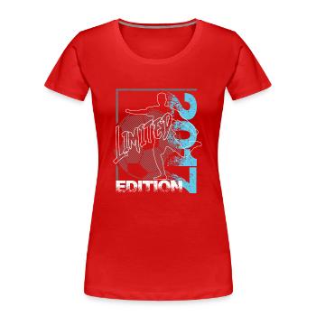 Limited Edition 2017 Limited Edition Fußball - Frauen Premium Bio T-Shirt - Rot - Vorne - Mia (176cm)