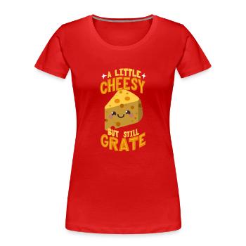 Käse Wortwitz - Frauen Premium Bio T-Shirt - Rot - Vorne - Mia (176cm)