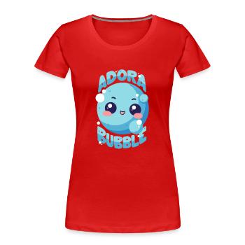 Seifenblase - Adora-Bubble - Wortspiel - Frauen Premium Bio T-Shirt - Rot - Vorne - Mia (176cm)