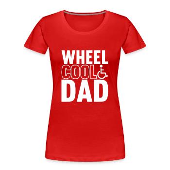 Personnes en fauteuil roulant Fauteuil roulant - T-shirt bio Premium Femme - rouge - Devant - Mia (176cm)