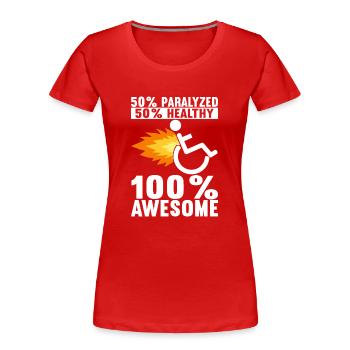 Wheelchair users Wheelchair - Women's Premium Organic T-Shirt - red - Front - Mia (176cm)