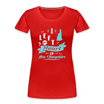 Souvenir de l’amour du New Hampshire - T-shirt bio Premium Femme - rouge - Devant - Mia (176cm)