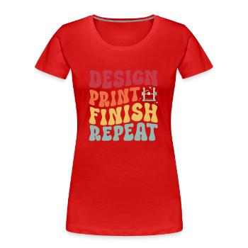 3D Drucker 3D Druck - Frauen Premium Bio T-Shirt - Rot - Vorne - Mia (176cm)