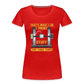 3D Printer 3D Printing - Women's Premium Organic T-Shirt - red - Front - Mia (176cm)