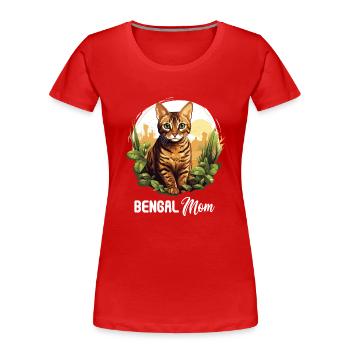 Chat du Bengale Bengalkatze - T-shirt bio Premium Femme - rouge - Devant - Mia (176cm)
