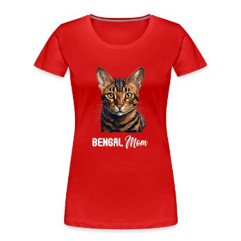 Chat du Bengale Bengalkatze - T-shirt bio Premium Femme - rouge - Devant - Mia (176cm)
