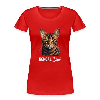 Chat du Bengale Bengalkatze - T-shirt bio Premium Femme - rouge - Devant - Mia (176cm)