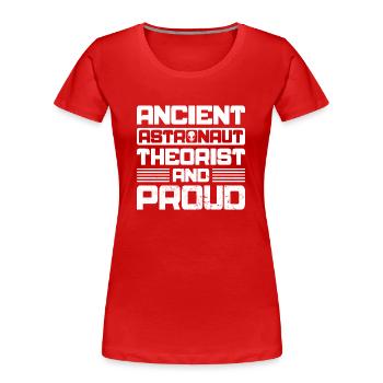 Ancient Astronaut Theorist Alien Lover UFO - Women's Premium Organic T-Shirt - red - Front - Mia (176cm)