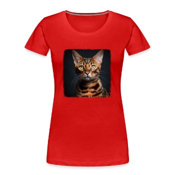 Chat du Bengale Bengalkatze - T-shirt bio Premium Femme - rouge - Devant - Mia (176cm)