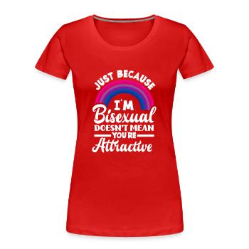 Bisexuell Attraktiv Regenbogen - Frauen Premium Bio T-Shirt - Rot - Vorne - Mia (176cm)