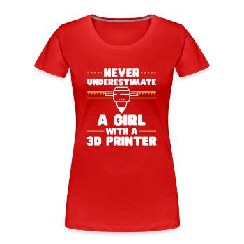 3D Drucker 3D Druck - Frauen Premium Bio T-Shirt - Rot - Vorne - Mia (176cm)