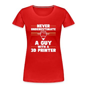 3D Drucker 3D Druck - Frauen Premium Bio T-Shirt - Rot - Vorne - Mia (176cm)