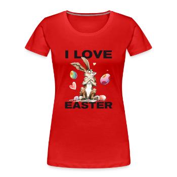 I LOVE Easter! - Women's Premium Organic T-Shirt - red - Front - Mia (176cm)