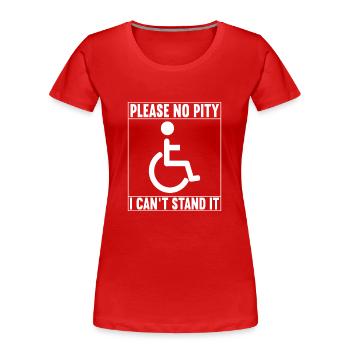 Wheelchair users Wheelchair - Women's Premium Organic T-Shirt - red - Front - Mia (176cm)