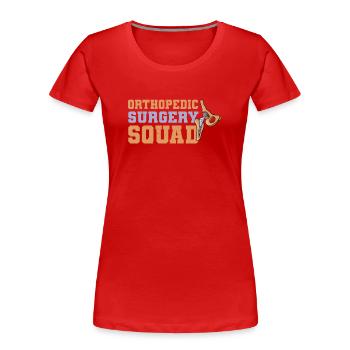 Troupe de chirurgie orthopédique - T-shirt bio Premium Femme - rouge - Devant - Mia (176cm)