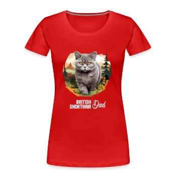 Cat Katzen British Shorthair Britisch Kurzhaar - Frauen Premium Bio T-Shirt - Rot - Vorne - Mia (176cm)