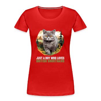 Cat Katzen British Shorthair Britisch Kurzhaar - Frauen Premium Bio T-Shirt - Rot - Vorne - Mia (176cm)