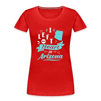 Arizona Souvenir Liebe - Frauen Premium Bio T-Shirt - Rot - Vorne - Mia (176cm)