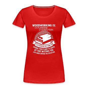 Woodworking Woodworking Definition - Women's Premium Organic T-Shirt - red - Front - Mia (176cm)