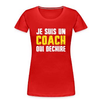 Ich bin ein Coach, der rockt Coach Coach - Frauen Premium Bio T-Shirt - Rot - Vorne - Mia (176cm)