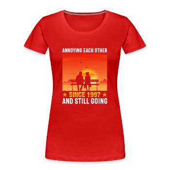 Beziehung Ehe Jubiläum - sich necken seit 1997 - Frauen Premium Bio T-Shirt - Rot - Vorne - Mia (176cm)