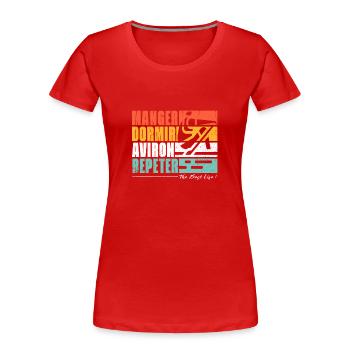 Eat, sleep, row, repeat. For rowers - Women's Premium Organic T-Shirt - red - Front - Mia (176cm)