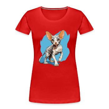 Cornish Rex Kätzchen Cornish Rex Katze - Frauen Premium Bio T-Shirt - Rot - Vorne - Mia (176cm)