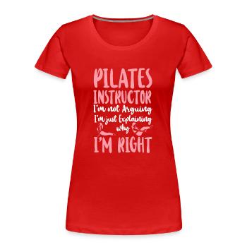 Instructeur de Pilates Professeur de Pilates - T-shirt bio Premium Femme - rouge - Devant - Mia (176cm)