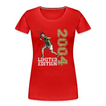 Limited Edition 2004 Limited Edition Tennis - Frauen Premium Bio T-Shirt - Rot - Vorne - Mia (176cm)