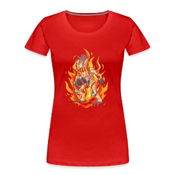 Alien Predator - Women's Premium Organic T-Shirt - red - Front - Mia (176cm)