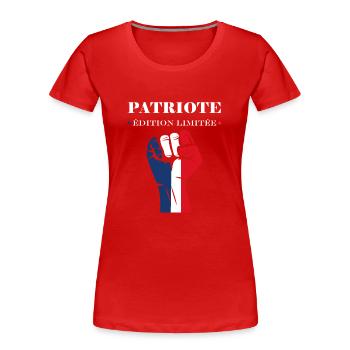 Patriotisches Frankreich-Emblem - Frauen Premium Bio T-Shirt - Rot - Vorne - Mia (176cm)
