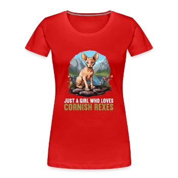 Cornish Rex Kätzchen Cornish Rex Katze - Frauen Premium Bio T-Shirt - Rot - Vorne - Mia (176cm)
