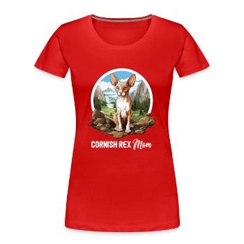 Cornish Rex Kätzchen Cornish Rex Katze - Frauen Premium Bio T-Shirt - Rot - Vorne - Mia (176cm)
