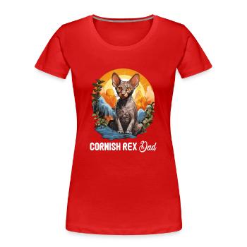Cornish Rex Kätzchen Cornish Rex Katze - Frauen Premium Bio T-Shirt - Rot - Vorne - Mia (176cm)