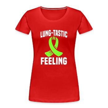 LungentranLungentransplantation Wortspiel - Frauen Premium Bio T-Shirt - Rot - Vorne - Mia (176cm)
