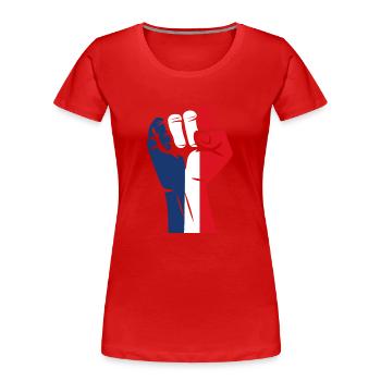 Patriotisches Frankreich - Frauen Premium Bio T-Shirt - Rot - Vorne - Mia (176cm)