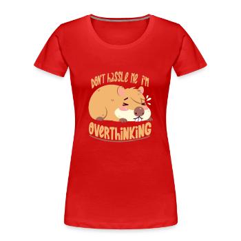 Pondering Capybara - Women's Premium Organic T-Shirt - red - Front - Mia (176cm)