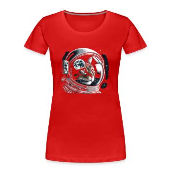 Cat, Astronaut, Astronomy, Outer Solar System - Women's Premium Organic T-Shirt - red - Front - Mia (176cm)