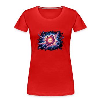 Cat, Astronaut, Astronomy, Outer Solar System - Women's Premium Organic T-Shirt - red - Front - Mia (176cm)
