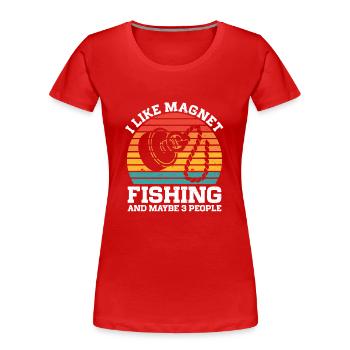 Magnetfischen - Frauen Premium Bio T-Shirt - Rot - Vorne - Mia (176cm)