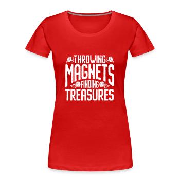 Magnetfischen - Frauen Premium Bio T-Shirt - Rot - Vorne - Mia (176cm)