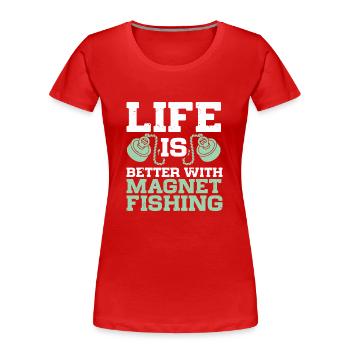 Magnetfischen - Frauen Premium Bio T-Shirt - Rot - Vorne - Mia (176cm)