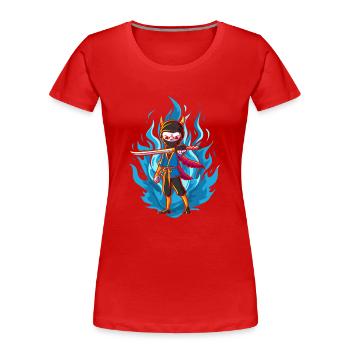 Le Grim à l’épée - T-shirt bio Premium Femme - rouge - Devant - Mia (176cm)